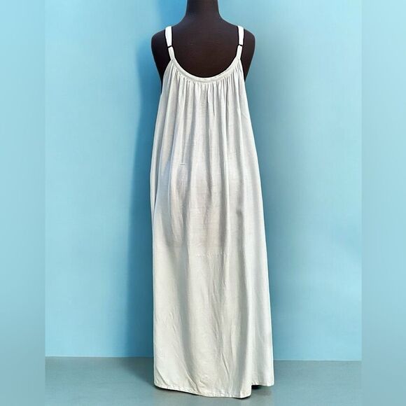 Island Planet Sea Foam Green Adjustable Cami Style Maxi Sundress/Cover Up | OS - Picture 3 of 7